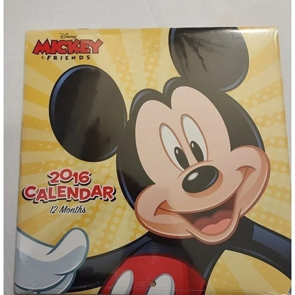 2016-DISNEY MICKEY & FRIENDS 12-MONTH WALL CALENDAR-SEALED-NEW-2016-VINTAGE